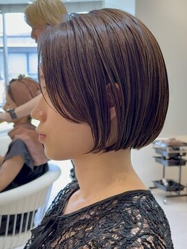 ソワネ 表参道(soigne) 表参道白髪ぼかしハンサムショートカットアッシュブラウン30代