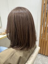 テラス アヴェダ 大丸心斎橋店(Terrace AVEDA) ナチュラル外ハネミディ×ツヤベージュブラウン