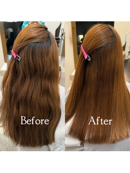 ヘアアンドフェイス マリィファースト(Hair&Face Marry First)の写真/【梅雨対策】気になる前髪・顔周りも◎自然な仕上がりの酸性ストレートで髪の広がりを抑え艶髪へ！
