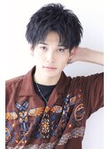 短髪黒髪ナチュラルドライ刈り上げアップバング