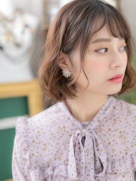 カバーヘア ブリス 戸田公園西口店(COVER HAIR bliss) ★ミルクティーピンクくせ毛風くびれボブパーマ20代30代40代★9