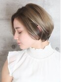 小顔美髪シアーカラーカールショートセミディ姫カット