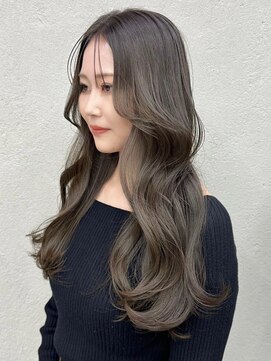 ケーツー エム 京都ラクエ(k-two emu) オリーブグレージュカラー*ブリーチなし透明感カラー*2wayバング