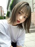 韓国風/インナーカラー/縮毛矯正髪質改善/オリーブカラー