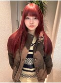 【KASUMI天神美容室】ハイトーン×海外レイヤー×チェリーレッド