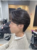 曲がる縮毛矯正 メンズ縮毛矯正 センターパート ストレート