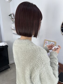 ペイジヘアー(paige hair) レッドブラウンボブシースルーワイドバング