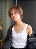 【GEEKS渋谷】ナチュラルショートウルフ/ベージュ/小顔/春カラー