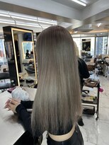 ラピス 渋谷本店(Lapis) くすみベージュ/シールエクステ/ミディアムストレート