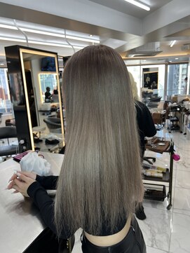 ラピス 渋谷本店(Lapis) くすみベージュ/シールエクステ/ミディアムストレート