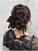 編み込みツインリボンヘアセット