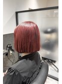 ピンクカラー×ボブ