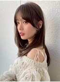 ローレイヤーカット/ヘーゼルグレージュ/小顔ラウンドバング3