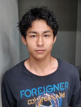 アルバム 新宿(ALBUM SHINJUKU) ブルーブラックサーフカールフェザーパーマ_F20984