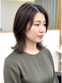 大人ミディアムレイヤーボブ/レイヤーカット/30代40代