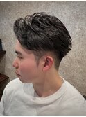 フェザーパーマ　ツーブロック
