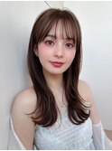 レイヤーカット/大人ガーリー/韓国ヘア/オリーブベージュ