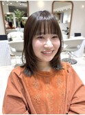 ダークパープル/レイヤーボブ/顔周りレイヤー/くびれレイヤー