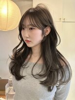 ライン(LINE)&nbsp;韓国風/レイヤー/前髪カット/オリーブ/透明感/ハッシュカット