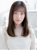 ぱっつん前髪/ショコラブラウン/艶髪ロング/スモーキーカラーg