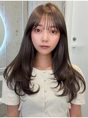 大人かわいい◇暗め透明感ショコラグレージュ顔周りレイヤー