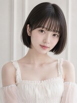 ユーフォリア エヌ 池袋サンシャイン通り店(Euphoria +n)&nbsp;黒髪ボブ丸みボブ耳掛けも可愛いボブ