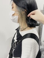 ザ アクネ 岡崎竜美丘店(THE ACNE) ♪インナーカラー＿イヤリングカラー＿ケアブリーチ＿ネイビー