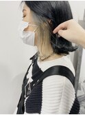 ♪インナーカラー_イヤリングカラー_ケアブリーチ_ネイビー