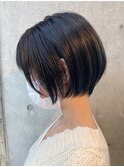 大人可愛いショートボブ　イルミナカラー小顔アッシュブラウン