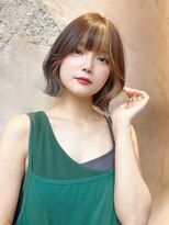 ロンド クラン 岡崎(Lond Clan)&nbsp;小顔ヘア　ヌーディーカラー　韓国ボブ　切りっぱなしボブ