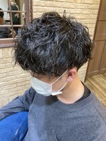 トータルビューティーサロン プリエ(prier) アフロ安藤　マッシュパーマ　アッシュブラック