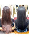髪質改善ストレートのビフォーアフター