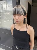 ワイドバング×インナーカラー