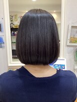 リベーヌプラス 30代40代50代 縮毛矯正【リベーヌ+野入】切りっぱなしボブ1B