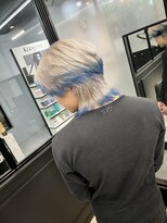 メンズラピス 栄店(Men's Lapis)&nbsp;メンズ韓国風パートウルフエンドカラーホワイトミルクティー