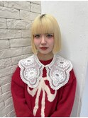 ブロンド/抜きっぱなしボブ/ハイトーン/ハイトーンボブ/ミニボブ