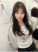 ミニウルフレイヤーカット顔周り前髪韓国ミディアムロング/池袋