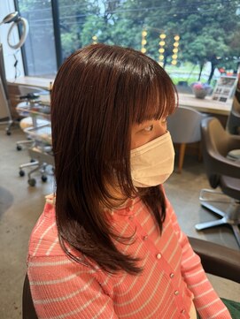 ボゥギャルソン(Beau Garcon) レイヤーカット/ピンクベージュ/前髪ストレート