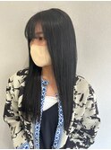 寒色ブラック・ブリーチ・ミディアム・暗髪・透明感 ・韓国風