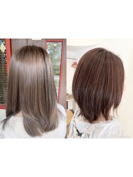 メンテナンスのお悩みとおさらば！白髪を隠さずぼかす、上品で長持ちするグレイカラー（白髪染め）♪