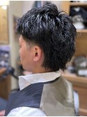 マレットヘアスキンフェードツーブロック刈り上げ