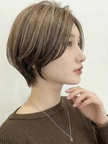 カバーヘア ブリス 戸田公園西口店(COVER HAIR bliss) スモーキーブラウン小顔丸みショートマッシュA8戸田公園30代40代