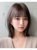 大人ボブ銀座レイヤーカット有楽町ミディアムボブベージュ