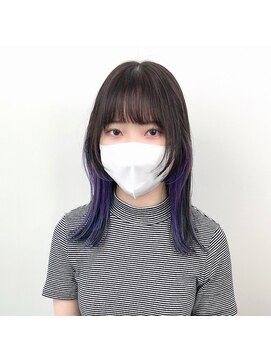 オンザ(ONTHE) イヤリングカラー　パープル　顔まわりレイヤー