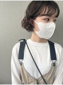 ミニボブ×パーマ
