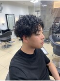 ニュアンスパーマ×センター分け