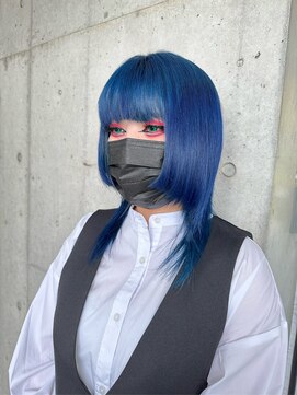 ガルボヘアー 名古屋栄店(garbo hair) ブルーカラー10代20代ケアブリーチ原色カラー