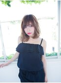 デザインカラー/シルキーベージュ/グレージュカラー/斜めバング
