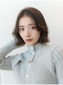 まとまるボブ/20代30代イメチェンカット/くすみベージュ