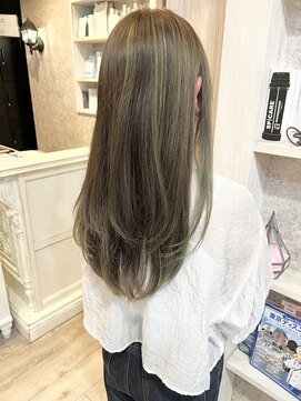 キャアリー(Caary) 福山美容室Caary ハイライト秋カラーオリーブベージュ20代30代